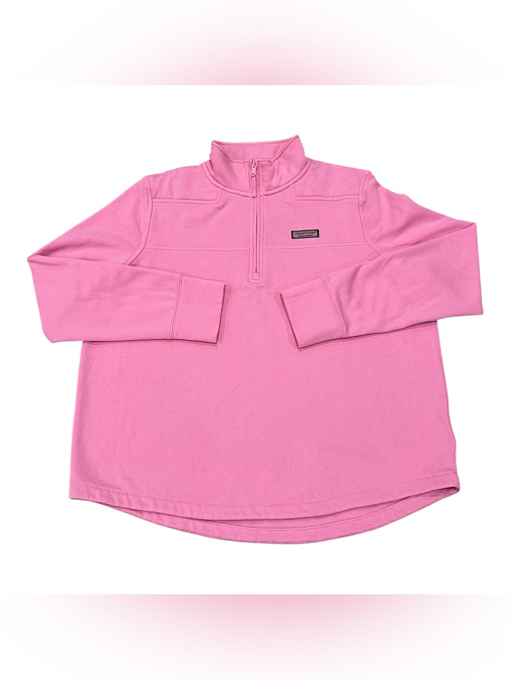 Vineyard Vines Dreamcloth Relaxed Shep Shirt Quarter Zip Pullover Pink XL
